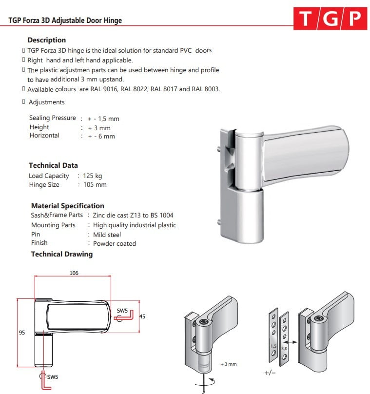 Zinc Alloy Doors Windows Flag Hinge High Security Left Right Can Be Used